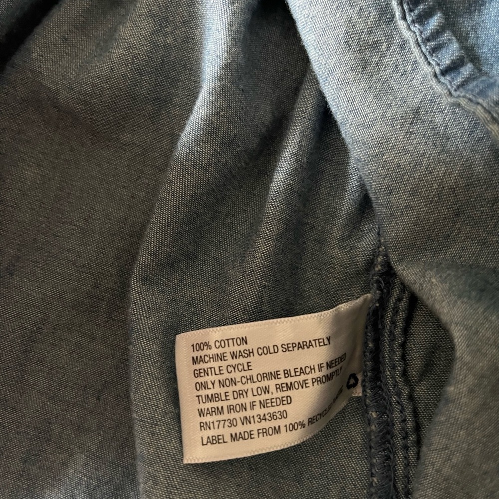 Chambray Long Sleeve Peplum Top Universal Thread M - Picture 4 of 8